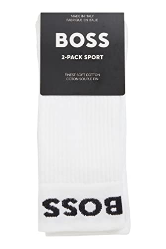 BOSS 2P RS Sport Socks Calcetines, White, 43-46 (Pack de 2) para Hombre