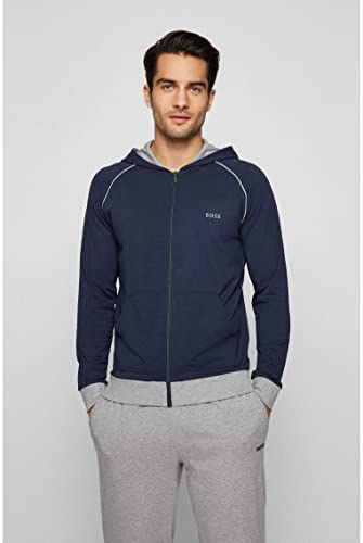 BOSS Mix&Match Jacket H Sudadera con Capucha, 403 Dark Blue, L para Hombre