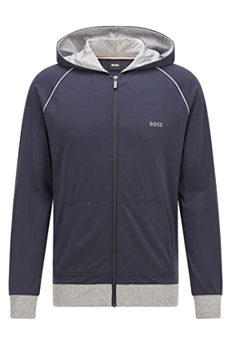 BOSS Mix&Match Jacket H Sudadera con Capucha, 403 Dark Blue, L para Hombre