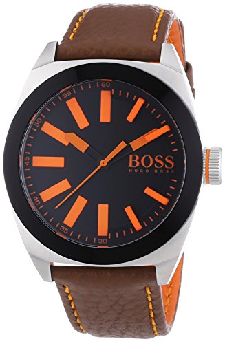 Boss Orange London - Reloj de Cuarzo para Hombre, Correa de Cuero Color marrón