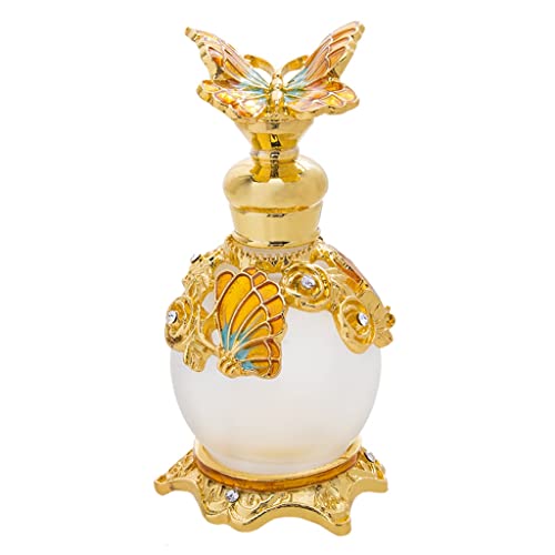 Botellas De Perfume Portátil 15 Ml Metal Mariposa Decoración De La Mariposa Botella De Perfume De Fantasía Botellas De Perfume De Cristal Botellas De Perfume Vacío Botella