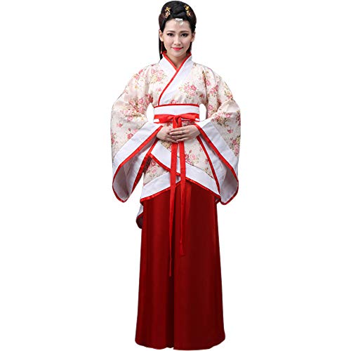 BOZEVON Ropa de Mujer Traje Tang - Traje Tradicional de Estilo Chino Antiguo Vestidos de Hanfu - para Show de Escenario Actuaciones Cosplay, Estilo-2/S