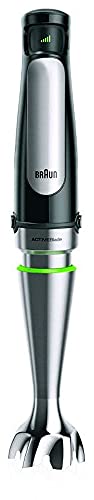 Braun Minipimer 7 MQ7087X - Batidora de Mano de 1000W, Minipicadora de 350ml, Pasapuré, Varillas, Procesador de Alimentos con 3 Funciones, Vaso de 600ml, Velocidad Automática, Tecnología ActiveBlade