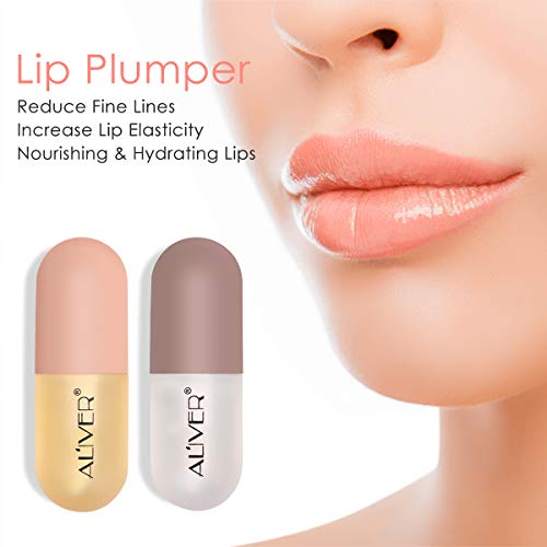 Brillo de Labios para Dar Volumen, Coffret para Rellenar Los Labios de Doble Efecto de Día y Noche,Hidratante Nutritivo, Reduce líneas de Expresión, Aumenta Elasticidad de Los Labios