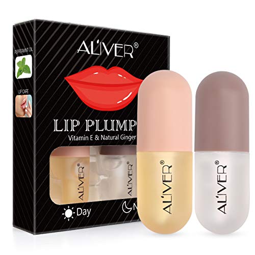 Brillo de Labios para Dar Volumen, Coffret para Rellenar Los Labios de Doble Efecto de Día y Noche,Hidratante Nutritivo, Reduce líneas de Expresión, Aumenta Elasticidad de Los Labios