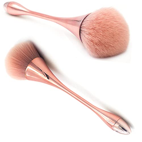 Brocha de Maquillaje Suave y Esponjosa，Pincel de Maquillaje de Oro Rosa，Cerdas Sintéticas Brocha Blush，Pinceles de Maquillaje Kabuki para Maquillaje Diario, Base, Polvos, Corrector y Llévelo con Usted