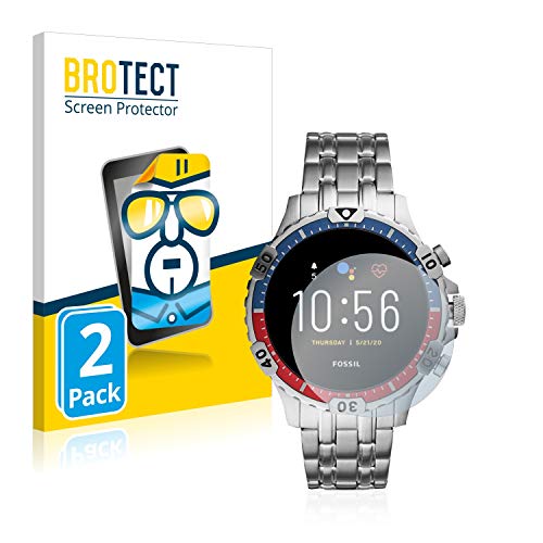 BROTECT Protector Pantalla Compatible con Fossil Garrett HR (5. Gen) Protector Transparente (2 Unidades) Anti-Huellas