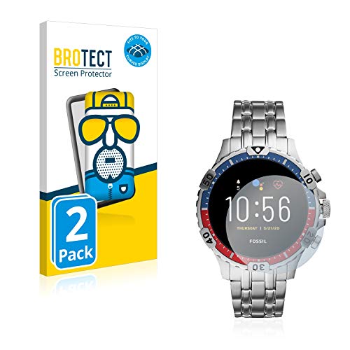 BROTECT Protector Pantalla Completa Mate Compatible con Fossil Garrett HR (5. Gen) (2 Unidades) 3D Curvo Película Protectora