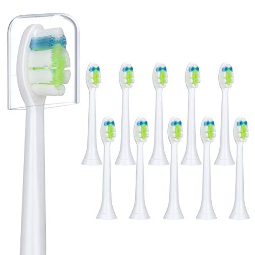 Cabezal de cepillo de dientes eléctrico para Philips Sonicare, Jooheli paquete de 10 Cabezales de Recambio cepillo, compatible con Sonicare DiamondClean ProtectiveClean HealthyWhite FlexCare