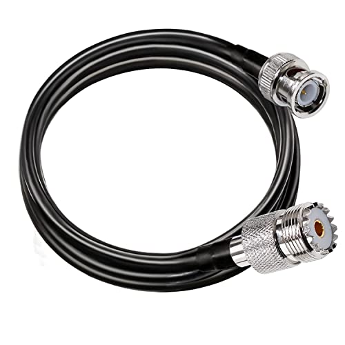 Cable de puente BNC a UHF RG58 TUOLNK Enchufe macho BNC a PL259 SO239 Cable de extensión de conector hembra 6,6 pies (2 M) para radio CB PL 259 a cable coaxial de coleta BNC