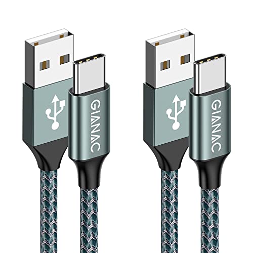 Cable USB Tipo C, 2 Pack [1M] 3A Cargador USB Tipo C Nylon Trenzado Cable USB C Carga Rápida y Sincronización de Datos para Samsung Galaxy S10 S9 S8, Huawei P30 P20 P10 Mate10