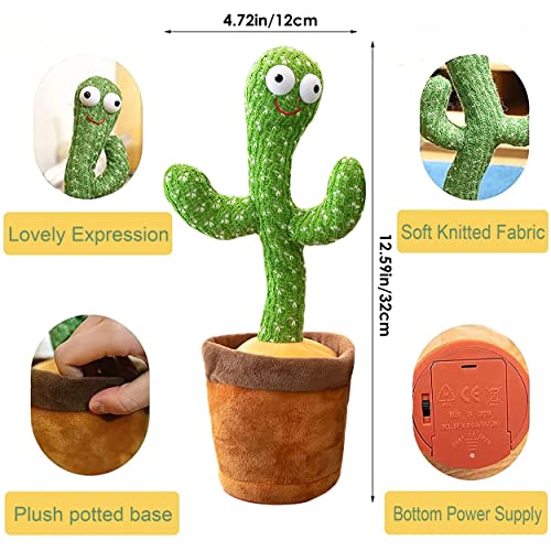 Cactus Bailarin,Cactus Parlanchin&Dancing Cactus Peluche Interactivo Bebe,Cactus Que Repite Lo Que Dices,Cactus Bailarín 120 Canciones,Cantando Y Grabación Juguetes Educativos De Educación Temprana