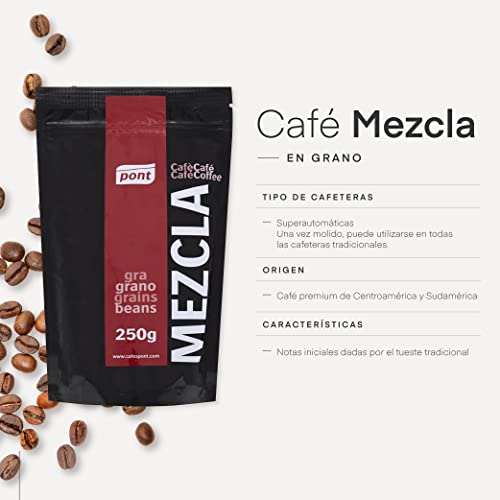 Café grano Mezcla equilibrada tuestes naturales 4x250Gr