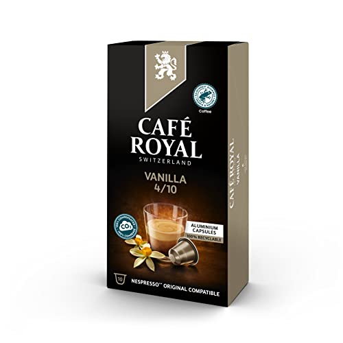 Café Royal Flavoured Edition Vanilla 100 Capsules en Aluminium Compatibles avec le Système Nespresso (R)*; Intensité: 4/10; (Lot de 10X10)