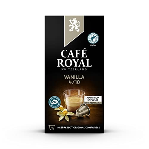 Café Royal Flavoured Edition Vanilla 100 Capsules en Aluminium Compatibles avec le Système Nespresso (R)*; Intensité: 4/10; (Lot de 10X10)