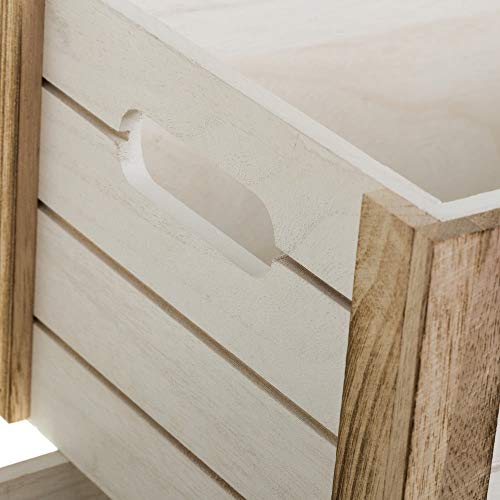 Cajas juguetero de Madera Natural Blancas Vintage para decoración Vitta - LOLAhome