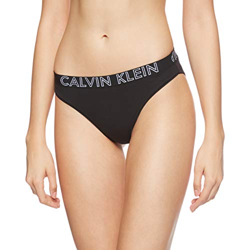 Calvin Klein Bikini Brief Braguita, Black 001, L para Mujer