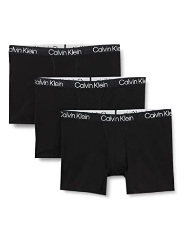 Calvin Klein Boxer Brief 3PK Ropa Interior de Hombres, Black, M