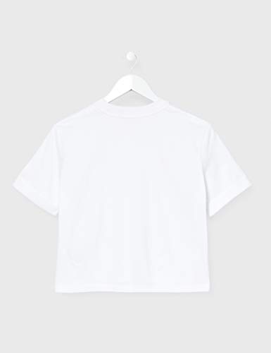 Calvin Klein CK Badge Cropped tee Camiseta, Blanco, M para Mujer