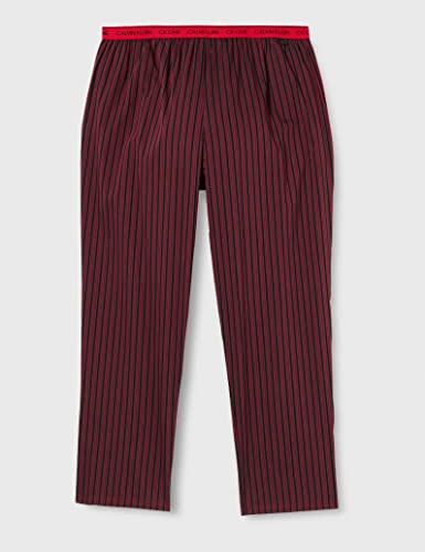 Calvin Klein Dormir Pantalón de Pijama, Osborne Stripe_Rustic Red, M para Hombre