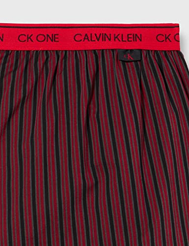 Calvin Klein Dormir Pantalón de Pijama, Osborne Stripe_Rustic Red, M para Hombre