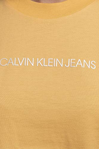 Calvin Klein Jeans Camiseta institucional encogida Cuello Abierto, Crushed Orange, XL para Mujer