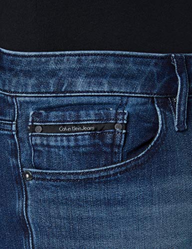 Calvin Klein Jeans Slim Straight-Diamond Blue Dark Pantalones Informales, Diamante Azul Oscuro, 32W/32L para Hombre