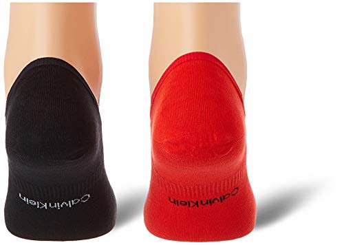 Calvin Klein Men's No Show Socks (2 Pack) Liner, Red Combo, Talla única Grande para Hombre