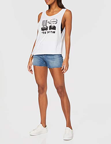 Calvin Klein Side Knot Tank Graffiti Salida de Bao, Pvh Blanco, M para Mujer