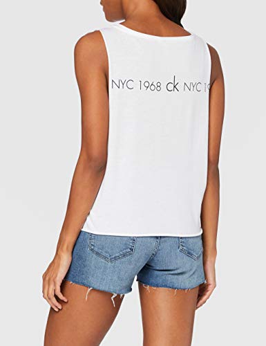 Calvin Klein Side Knot Tank Graffiti Salida de Bao, Pvh Blanco, M para Mujer