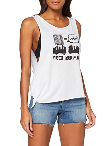 Calvin Klein Side Knot Tank Graffiti Salida de Bao, Pvh Blanco, M para Mujer