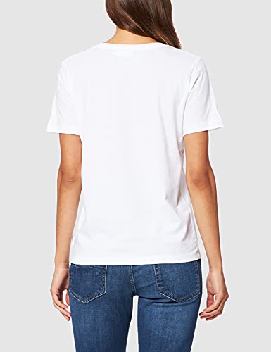 Calvin Klein Small CK V-Neck Top Camiseta, Bright White, XS para Mujer