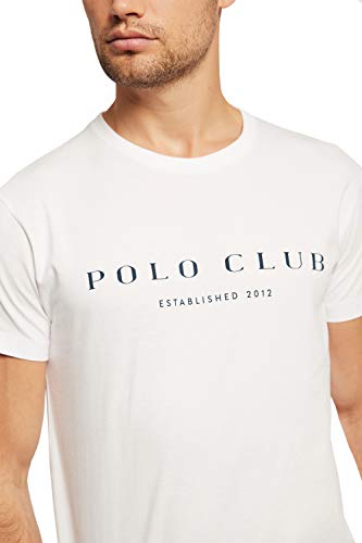 Camiseta Blanca con estampación de Manga Corta para Hombre - Diseño Established Title