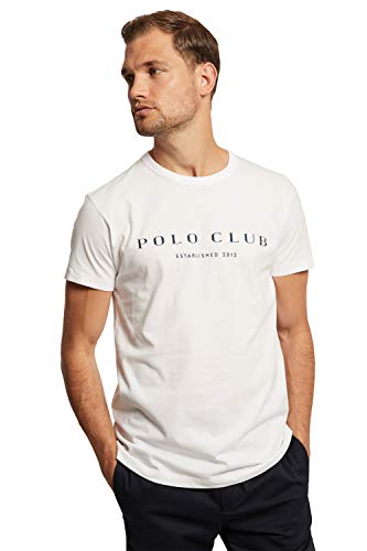 Camiseta Blanca con estampación de Manga Corta para Hombre - Diseño Established Title