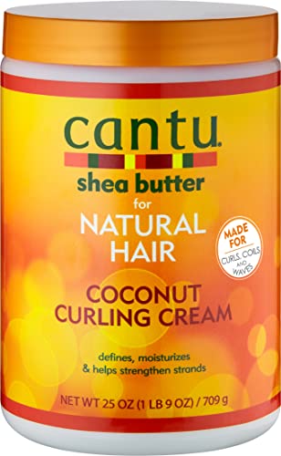 Cantu Shea Butter Natural Hair Coconut Curling Crema 709G/25Oz, Multicolor, 709 g (Paquete de 1)