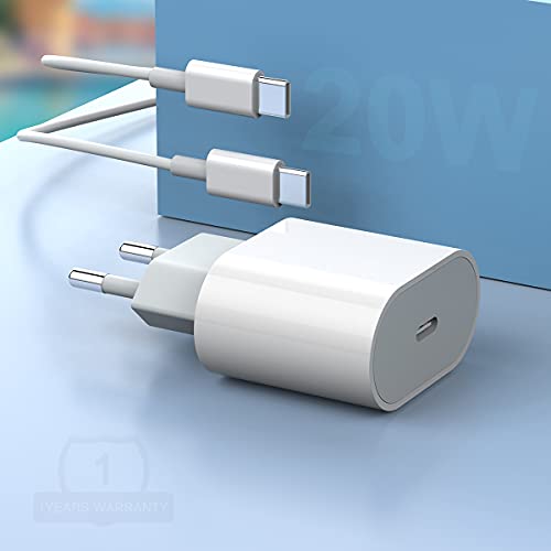 Cargador De Pared USB C, Cargador Rápido 3 Pies Adaptador USB C a Tipo C Cargador Rápido Universal De Pared De 20 W para Samsung S21 S20 FE S10 S9 S8 A51 A52 A50 A71, Galaxy Note, Huawei P30 P20