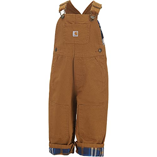 Carhartt Baby Boys' Washed Canvas Bib Overall, Carhartt Brown, 3 Months