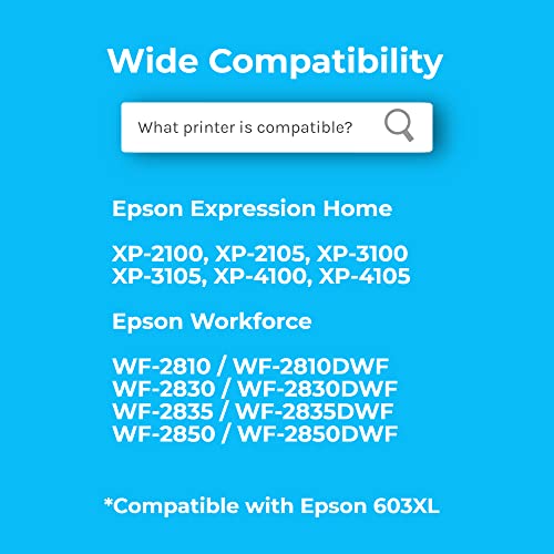 Cartridgeify 603XL Compatible con Epson 603 XL Cartucho de Tinta Multipack, para Expression Home XP-2100 XP-2105 XP-3100 XP-3105 XP-4100 XP-4105, Workforce WF-2810 WF-2830 WF-2835 WF-2850