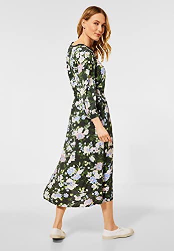 Cecil - Vestido Midi con estampado de flores en color verde oliva. Utility Olive. M