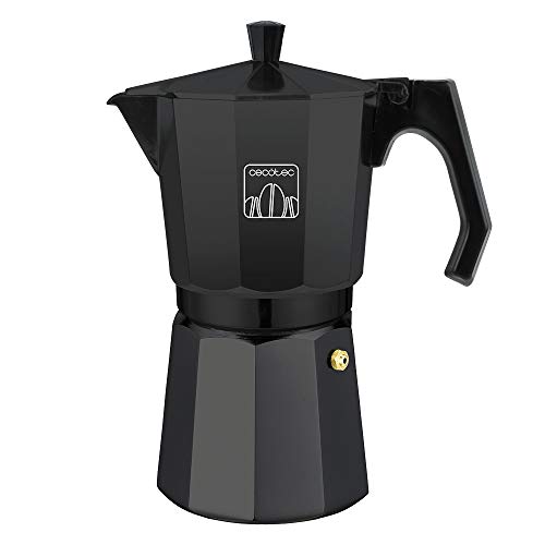 Cecotec cafetera Italiana MokClassic 900 Black. Fabricada en Aluminio Fundido Hacer café con el Mejor Cuerpo y Aroma, para 9 Tazas de café