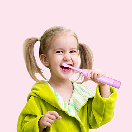 Cepillo de dientes eléctrico sónico para niños, cepillo de dientes sónico para niños y niñas de 3 a 12 años con recordatorio de 30 s, temporizador de 2 minutos, 6 modos, 4 cabezales de cepillo