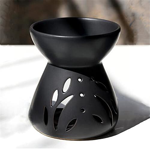 Ceramic Aromatherapy Burner Hollow Essential Oil Furnace Yoga Hotel Living Room Decor Aroma Lamp Black Blue Candle Holder