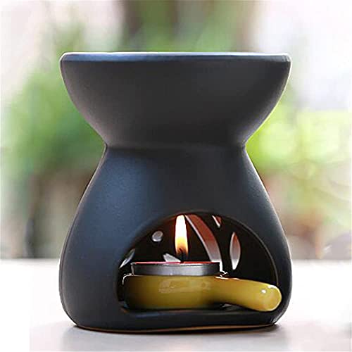 Ceramic Aromatherapy Burner Hollow Essential Oil Furnace Yoga Hotel Living Room Decor Aroma Lamp Black Blue Candle Holder