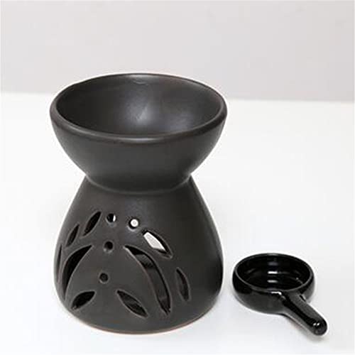 Ceramic Aromatherapy Burner Hollow Essential Oil Furnace Yoga Hotel Living Room Decor Aroma Lamp Black Blue Candle Holder