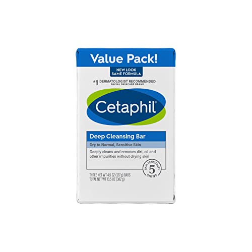 Cetaphil Deep Cleansing Face & Body Bar for All Skin Types (Pack of 3)