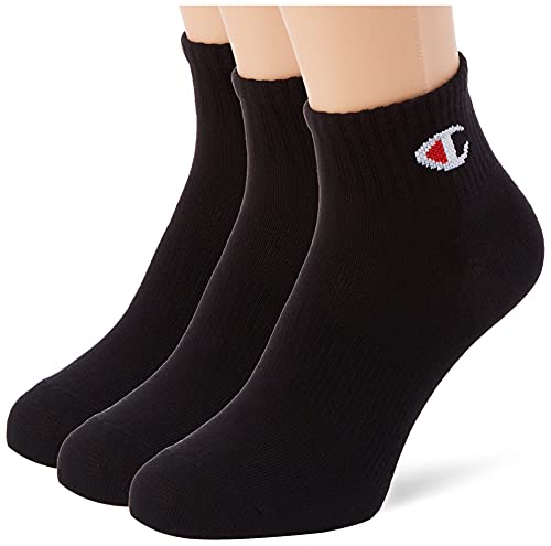 Champion Enfant Legacy Chaussettes Ankle Socks Kids x6, Lot Noir, 27-30