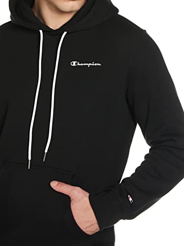 Champion Legacy Classic Small Hoodie Logo Sudadera con Capucha, Negro, M para Hombre