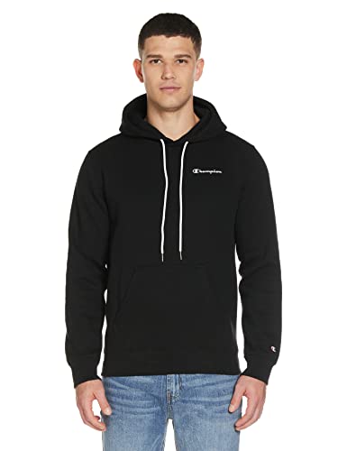 Champion Legacy Classic Small Hoodie Logo Sudadera con Capucha, Negro, M para Hombre