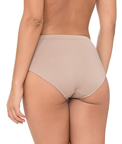 Channo Pack de 6 Bragas Clásicas Básicas Mujer de Licra sin Costuras Efecto Invisible Midi Altas Color Liso. Surtido XL