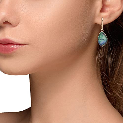 Chaps Women's Gold Multi Stone Leverback Drop Earrings